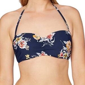 Seafolly Australia blue Floral Bandeau Bikini Top